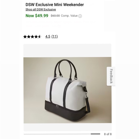 NWT DSW Exclusive Mini Weekender in Black & White - Picture 14 of 16